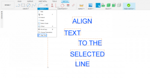 1 Press the align text button in the sketch modify panel