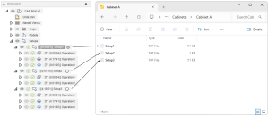 Multiple CAM operations post processed in the nc_setup mode.